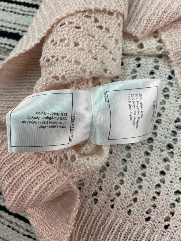 Chanel Tricot Manches Courtes Rose en Laine 133523
