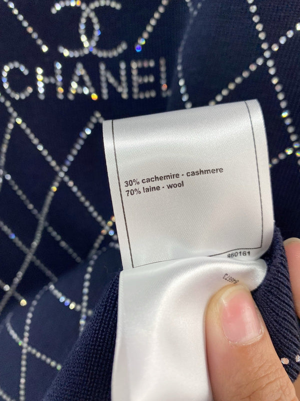 Haut sans manches Chanel bleu marine en cachemire 125423