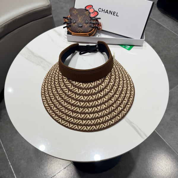 Chapeau Visière Ouverte Chanel Marron en Tissu 192286