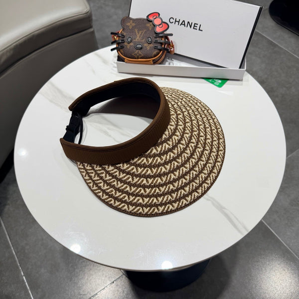 Chapeau Visière Ouverte Chanel Marron en Tissu 192286