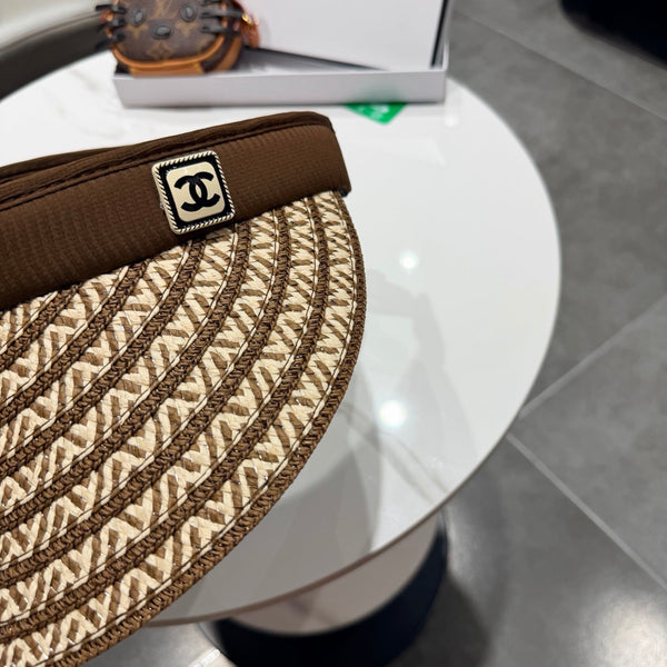 Chapeau Visière Ouverte Chanel Marron en Tissu 192286