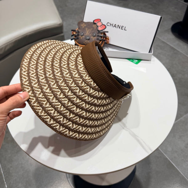 Chapeau Visière Ouverte Chanel Marron en Tissu 192286