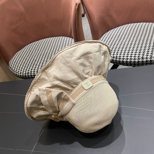 Chanel Chapeau Nœud Coréen Beige en Tissu 192189
