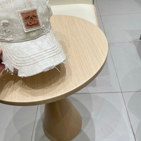 Casquette de baseball Chanel en jean beige 192130