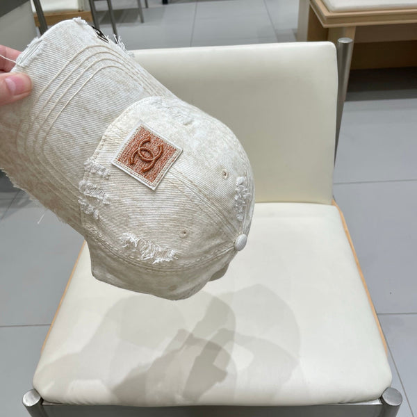 Casquette de baseball Chanel en jean beige 192130