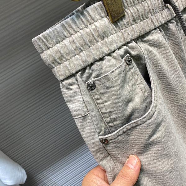 PRA26SS Curved-Knee Jeans Light Khaki in Denim Cotton 101039