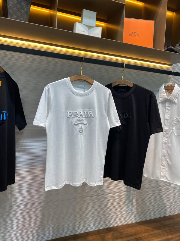 T-shirt basique ras-du-cou à manches courtes en maille de coton PRA26SS 905162