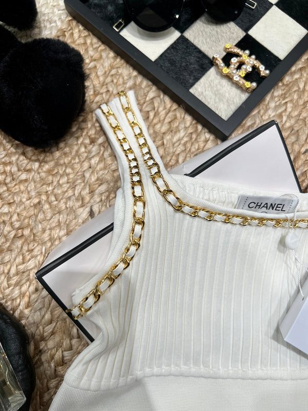 Chanel 26SS Caraco en maille crème en Tencel 161791