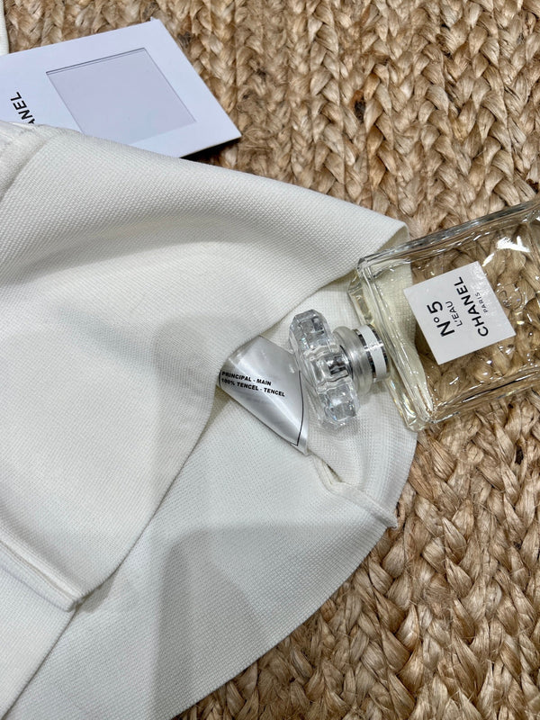 Chanel 26SS Caraco en maille crème en Tencel 161791