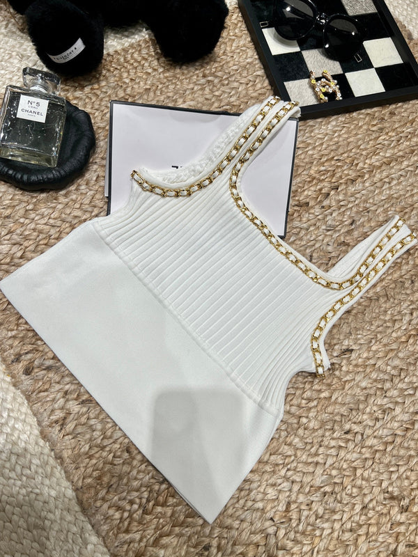 Chanel 26SS Caraco en maille crème en Tencel 161791
