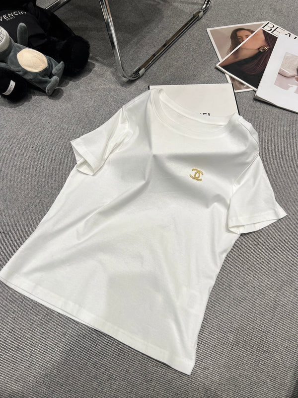 Chanel 26 Col rond classique blanc en coton 161761