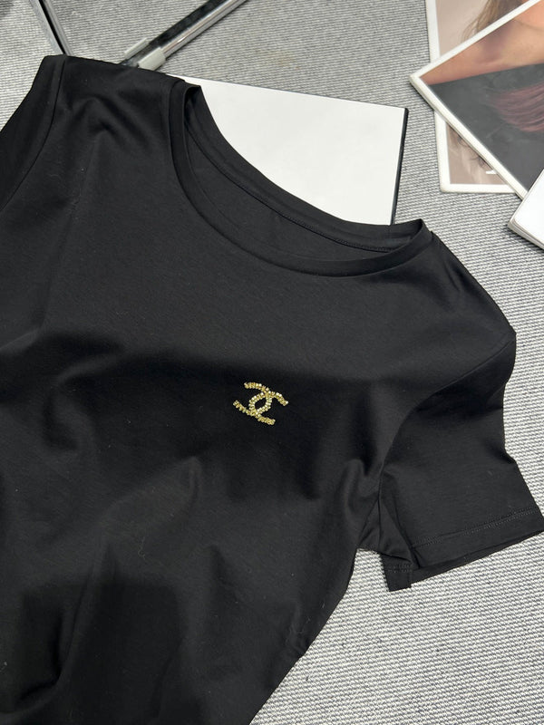 Chanel 26 Col rond classique noir en coton 161759