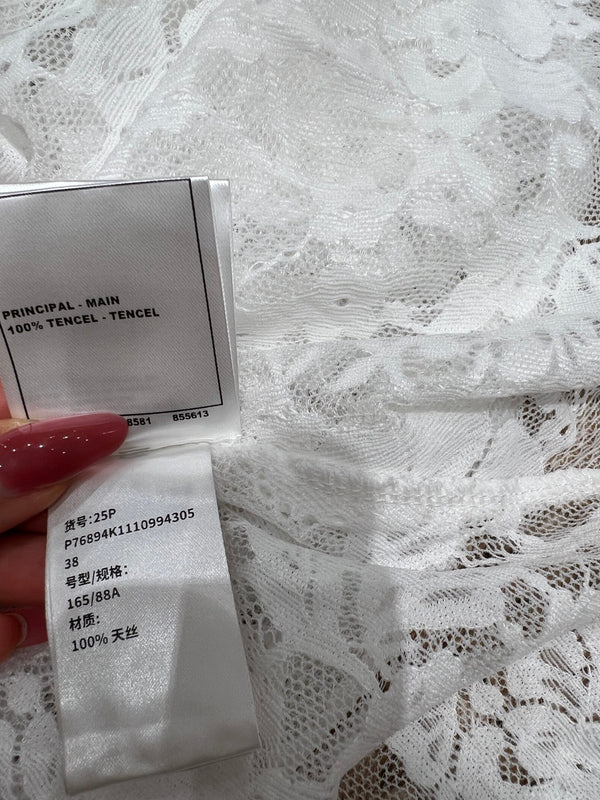 Chanel 26 Dress with Lace White in Tencel 161755