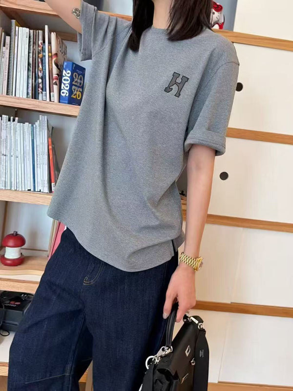Hermes 26 Short-Sleeve T-Shirt Gray in Cotton 125005