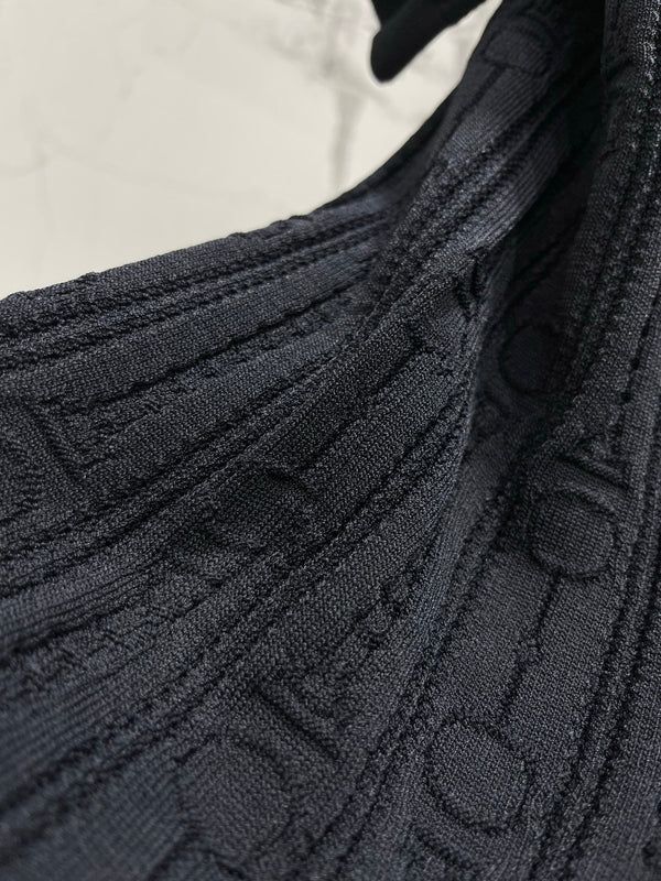 Hermes Print Knit Short-Sleeve T-Shirt Black in Silk Hyperbolic 122650
