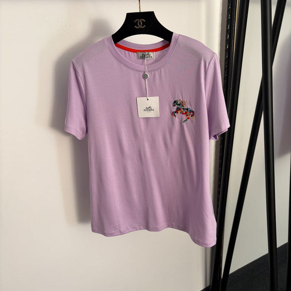 T-shirt à manches courtes Hermès Poney brodé en coton 978342