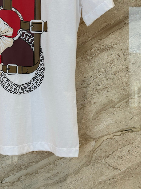 T-shirt manches courtes Hermès blanc en coton 974817