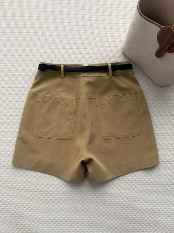 Short Hermès 26SS Kaki Marron en Coton 943345