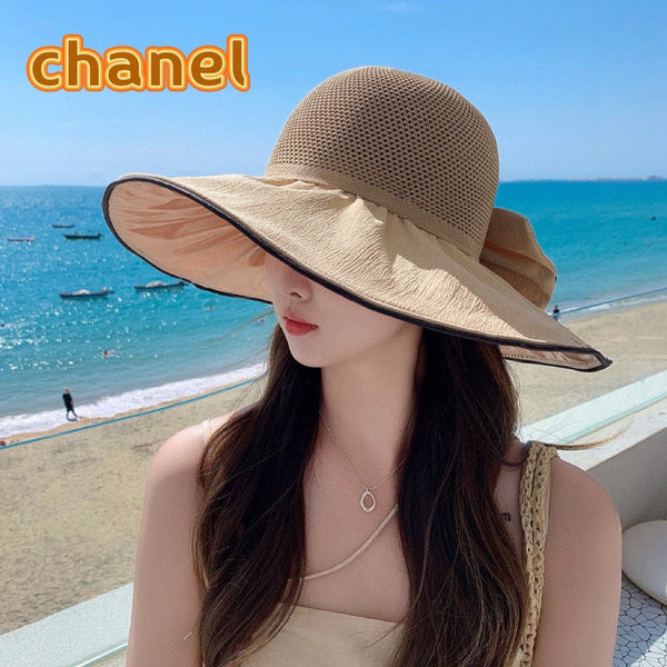 Chapeau de Pêcheur à Larges Bords Chanel Beige en Tissu 197791