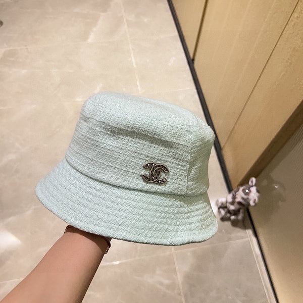 Chanel Chapeau de pêcheur Vert Menthe en Tissu 197683