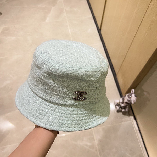 Chanel Chapeau de pêcheur Vert Menthe en Tissu 197683