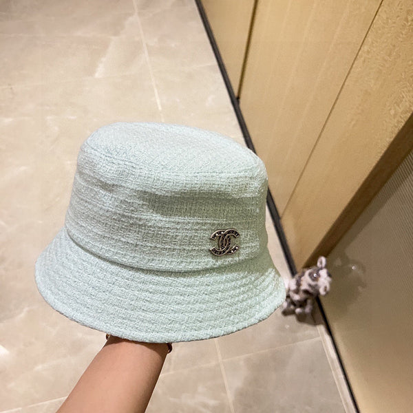 Chanel Chapeau de pêcheur Vert Menthe en Tissu 197683