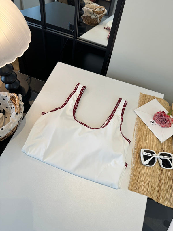 Maillot de bain une pièce Chanel blanc en coton 195159