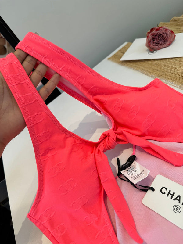 Chanel One-piece Swimsuit Pink in Nylon 195157