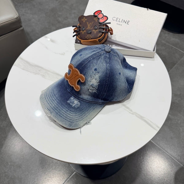 Casquette de baseball Céline bleue en jean 189804