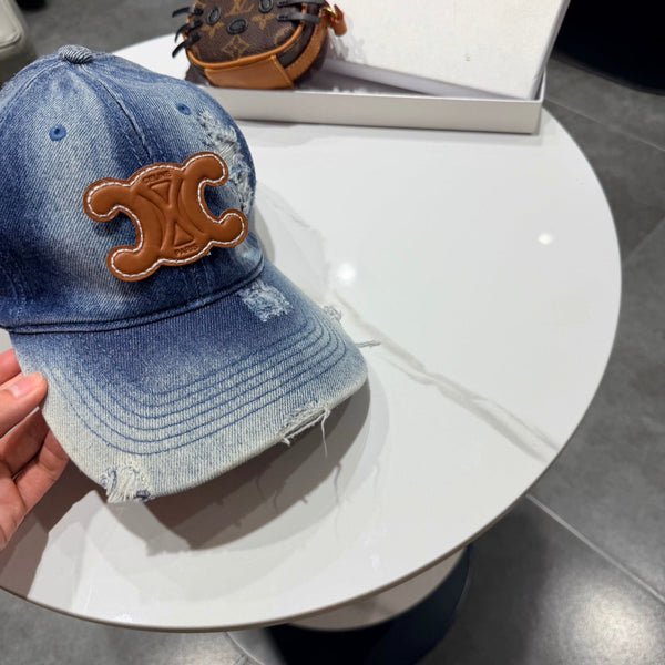 Casquette de baseball Céline bleue en jean 189804