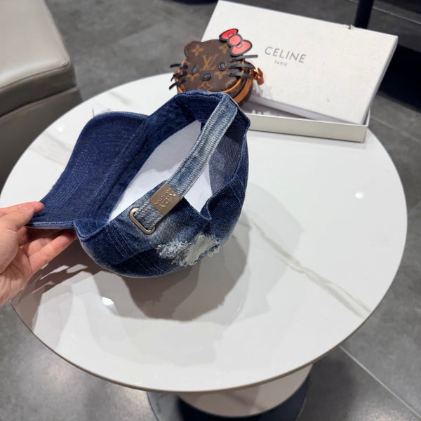 Casquette de baseball Céline bleue en jean 189804