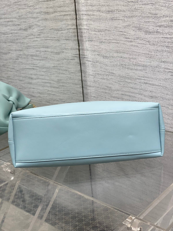Dior 26 Bow Chain Bag in Blue Lambskin