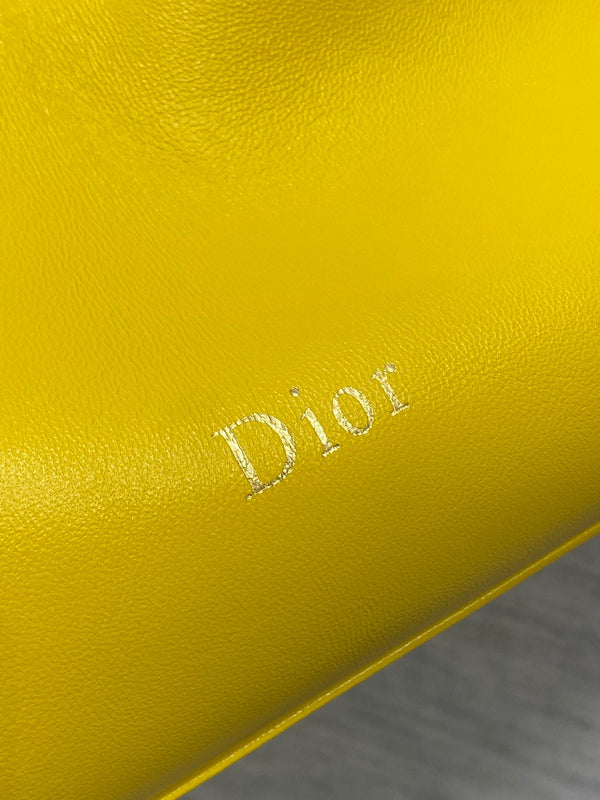 Sac à bandoulière Dior 26 Bow en agneau jaune