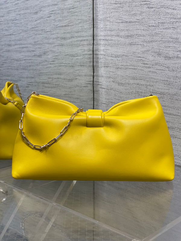Sac à bandoulière Dior 26 Bow en agneau jaune