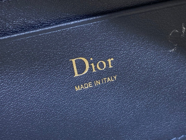 Dior 26 Bow Pouch 20cm in Blue Jacquard Lambskin