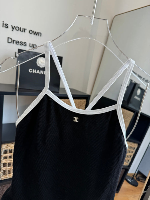 Chanel One-piece Swimsuit Black in Cotton 201808