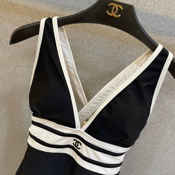 Maillot de bain une pièce Chanel noir en coton polyester 201831