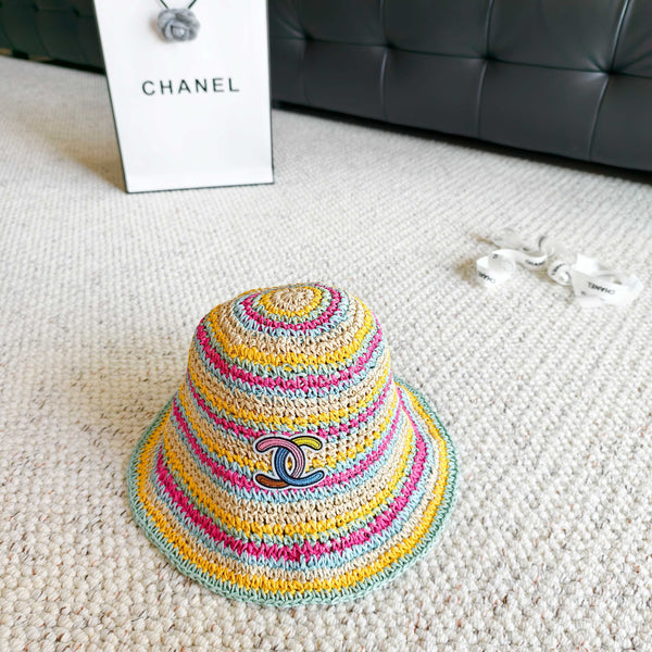 Chapeau Bob Chanel Arc-en-Ciel en Paille 201576