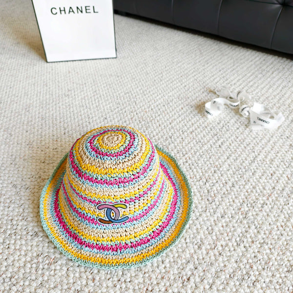 Chapeau Bob Chanel Arc-en-Ciel en Paille 201576