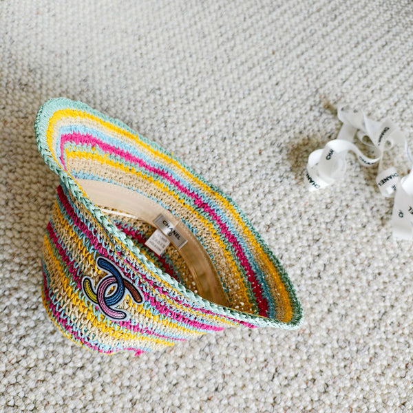 Chapeau Bob Chanel Arc-en-Ciel en Paille 201576