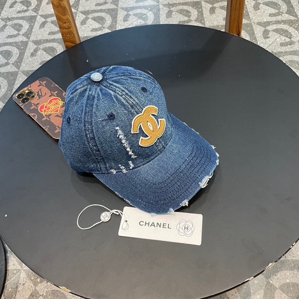 Casquette de Baseball Chanel Bleue en Jean 205643