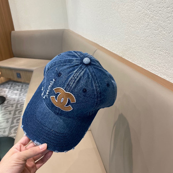 Casquette de Baseball Chanel Bleue en Jean 205643