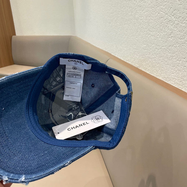 Casquette de Baseball Chanel Bleue en Jean 205643