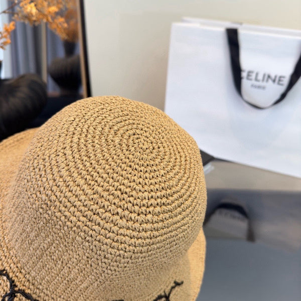 Chapeau pliable Chanel Été Camel en paille 205440