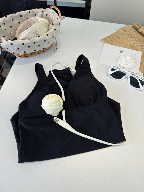 Chanel Maillot de bain une pièce Noir en coton polyester 204710