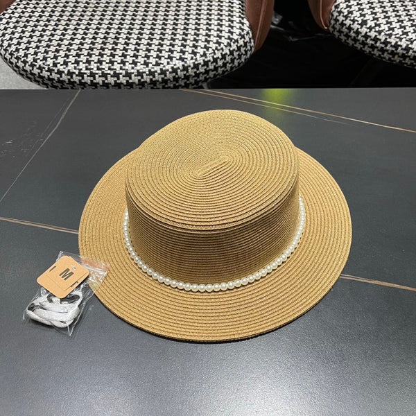 Chapeau de soleil Chanel en tissage couleur Chameau 205278