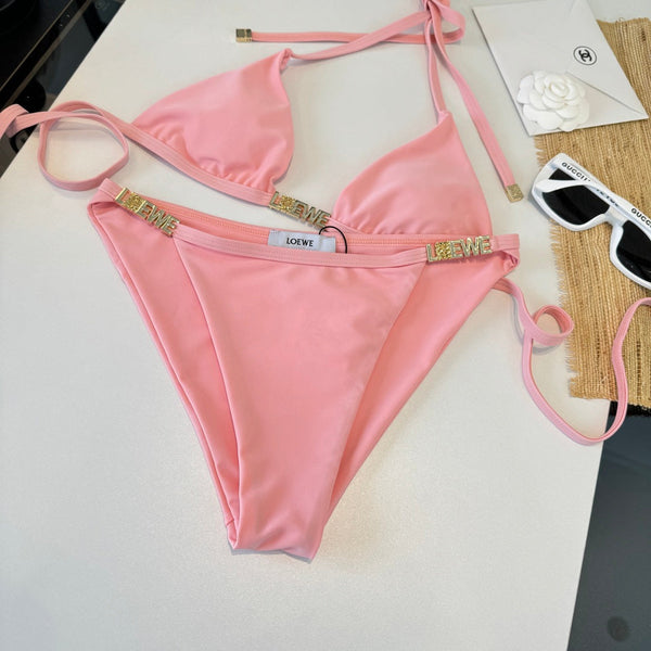 Loewe Bikini Swimsuit Pink in Cotton 204597