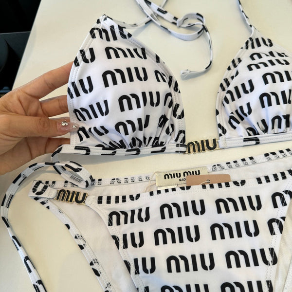 Miumiu Two-piece Bikini Swimsuit White in Cotton polyester 204645
