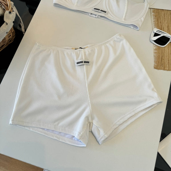 Miumiu Two-piece Bikini Swimsuit White in Cotton polyester 204639