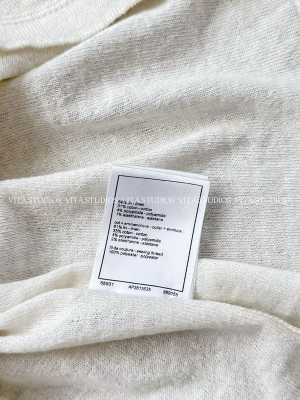 CC 26 Caraco Tricot Blanc en Lin 196150